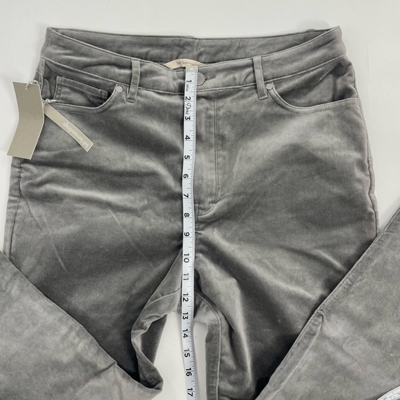 NWT Soft surroundings velvet grey Blakely Velveteen Pants‎ size 12P 5 pocket - Picture 5 of 11